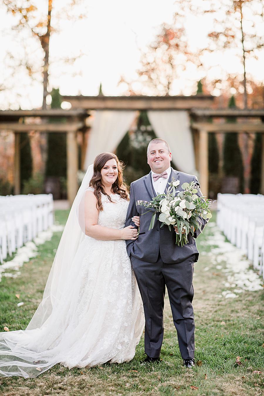 Mr and Mrs at this Wedding at Castleton Farms by Knoxville Wedding Photographer, Amanda May Photos.