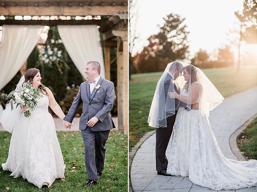 Under the veil at this Wedding at Castleton Farms by Knoxville Wedding Photographer, Amanda May Photos.