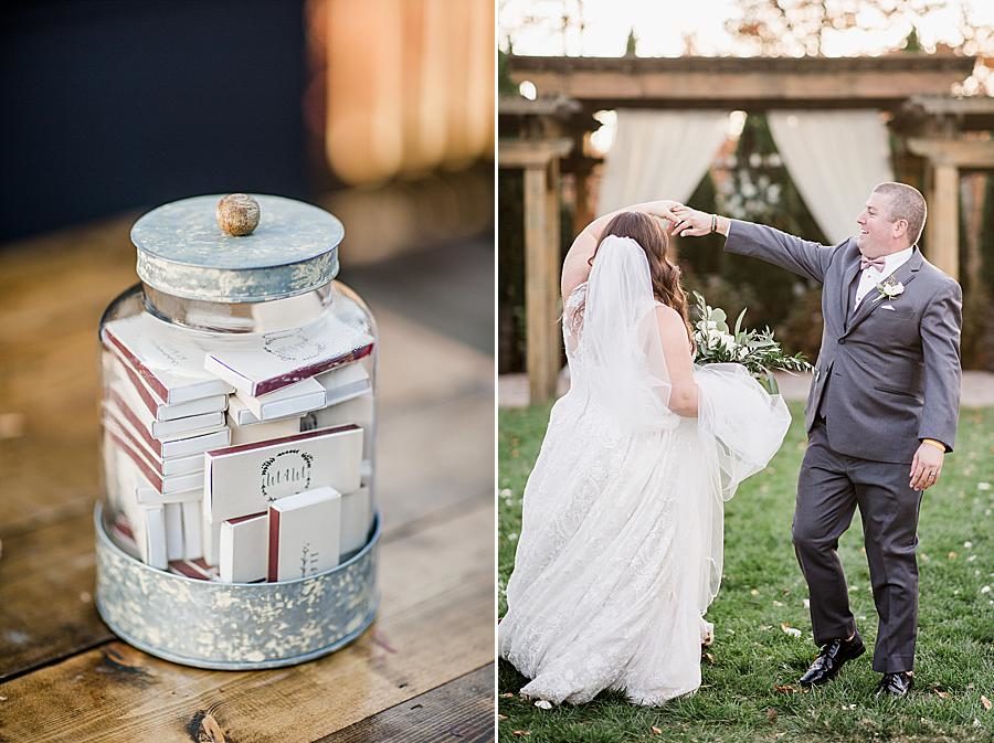 Matchbooks at this Wedding at Castleton Farms by Knoxville Wedding Photographer, Amanda May Photos.