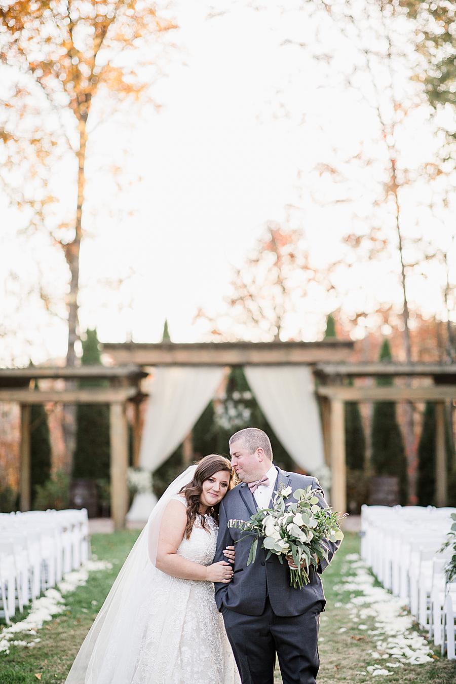 Kiss on the forehead at this Wedding at Castleton Farms by Knoxville Wedding Photographer, Amanda May Photos.