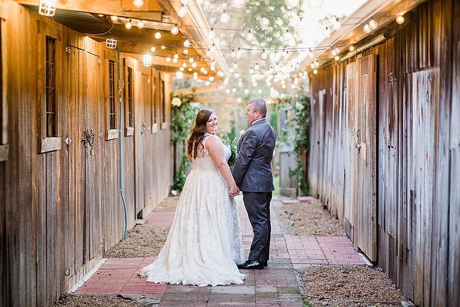 Twinkle lights at this Wedding at Castleton Farms by Knoxville Wedding Photographer, Amanda May Photos.