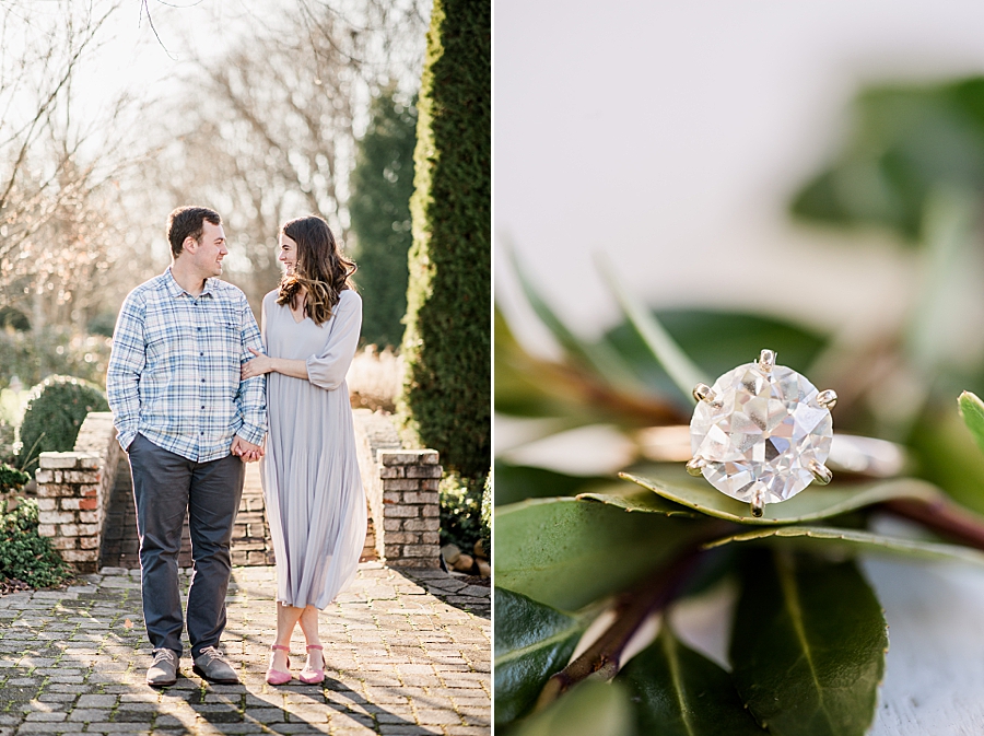 round engagement ring at castleton farms winter engagement