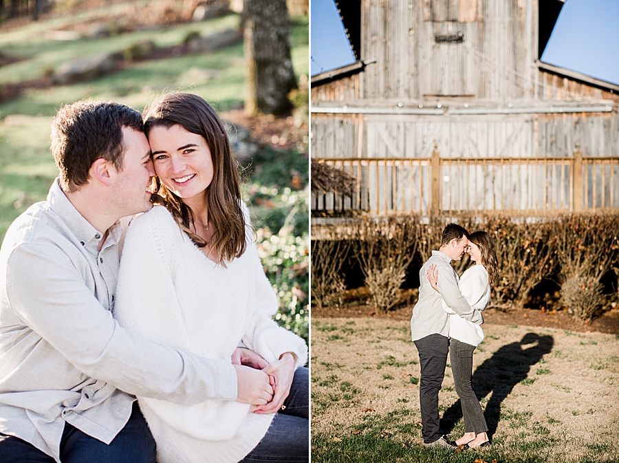 snuggling at castleton farms winter engagement