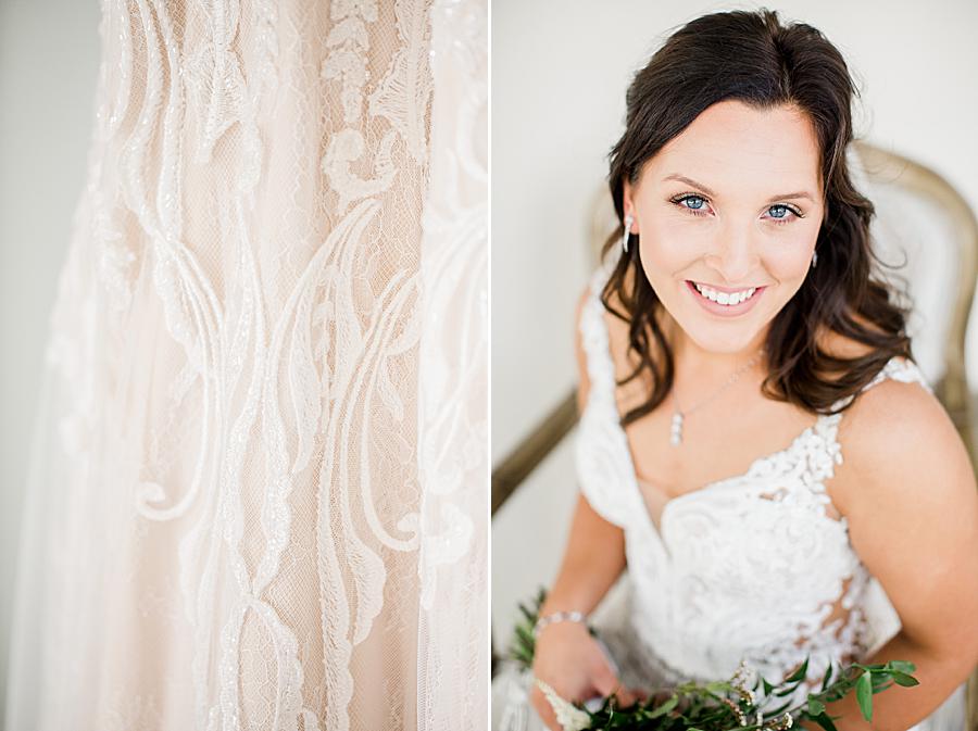 Lace wedding dress at castleton vow renewal