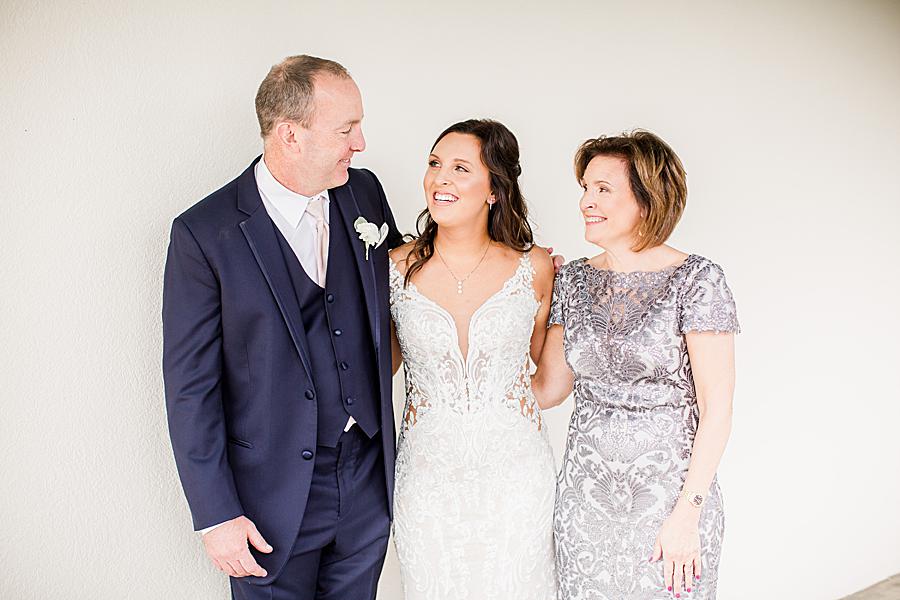 Bride and parents at castleton vow renewal