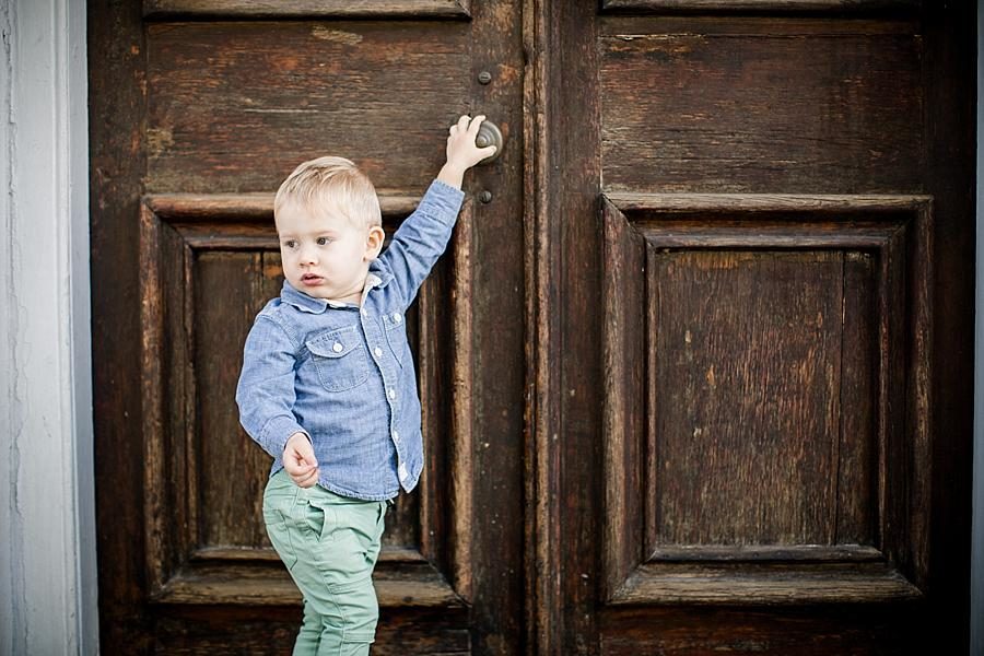 Old wooden door at this Charleston Session by Knoxville Wedding Photographer, Amanda May Photos.