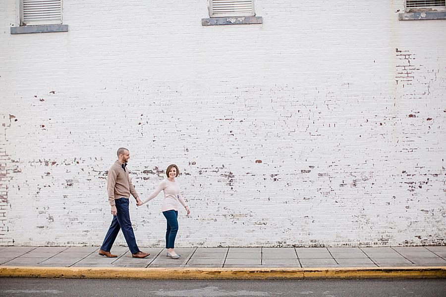 Whitewashed brick at this Somerset, KY session by Knoxville Wedding Photographer, Amanda May Photos.