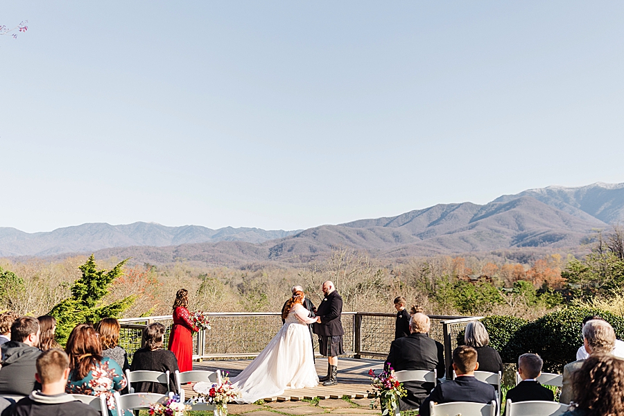 mountain backdrop at dreammore resort wedding