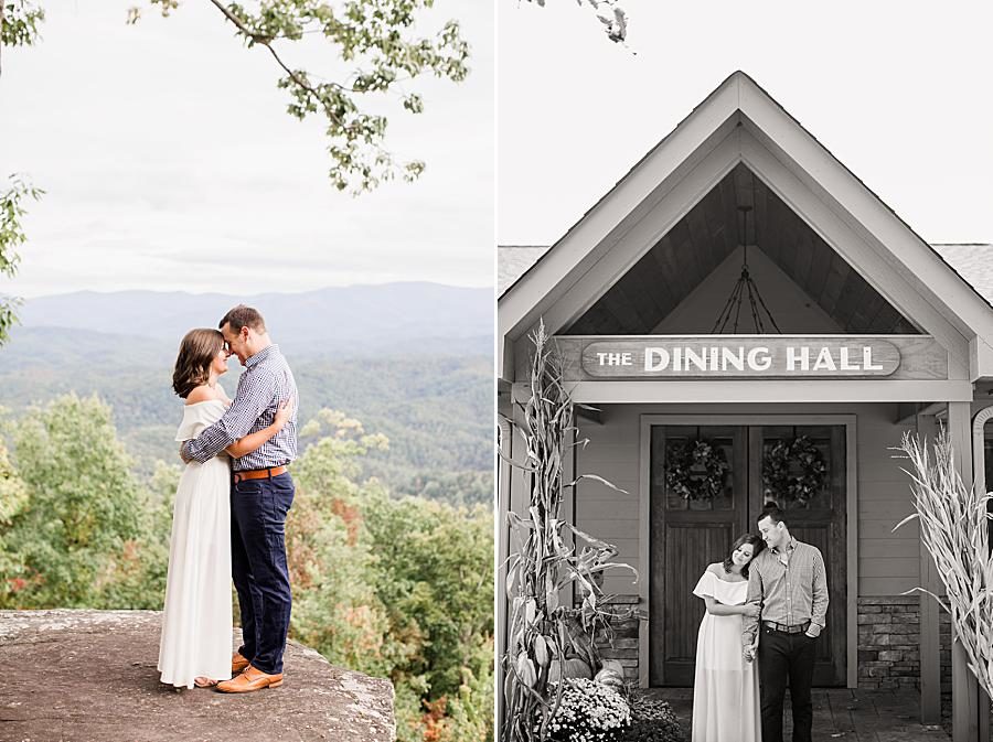 Dining hall at this Eagle Rock engagement by Knoxville Wedding Photographer, Amanda May Photos.