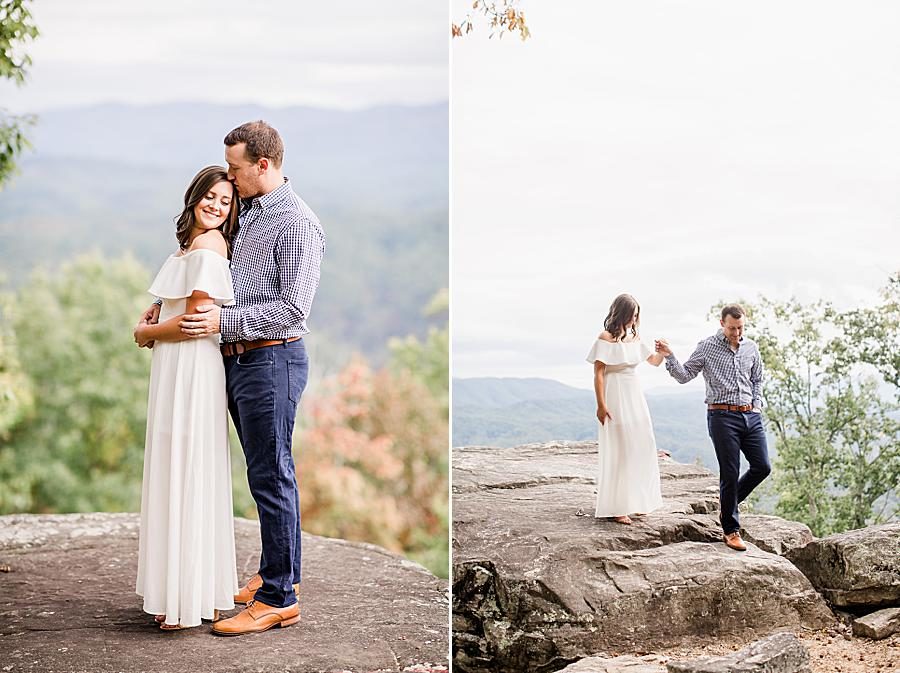 Head on chest at this Eagle Rock engagement by Knoxville Wedding Photographer, Amanda May Photos.