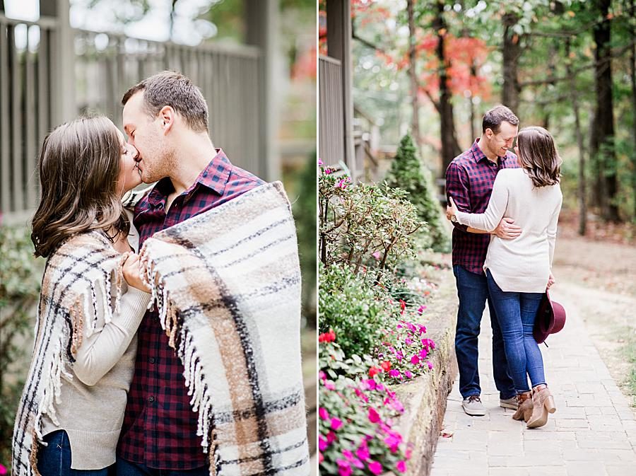 Plaid blanket at this Eagle Rock engagement by Knoxville Wedding Photographer, Amanda May Photos.