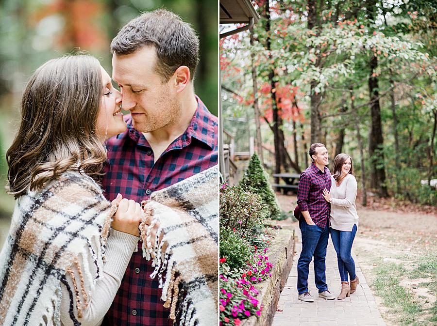 Almost kiss at this Eagle Rock engagement by Knoxville Wedding Photographer, Amanda May Photos.