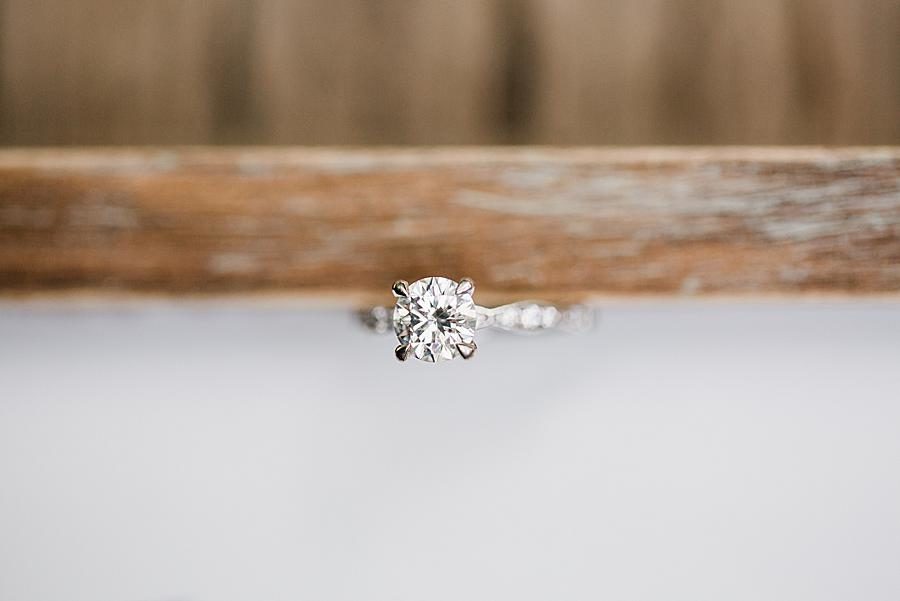 Engagement ring at this Eagle Rock engagement by Knoxville Wedding Photographer, Amanda May Photos.