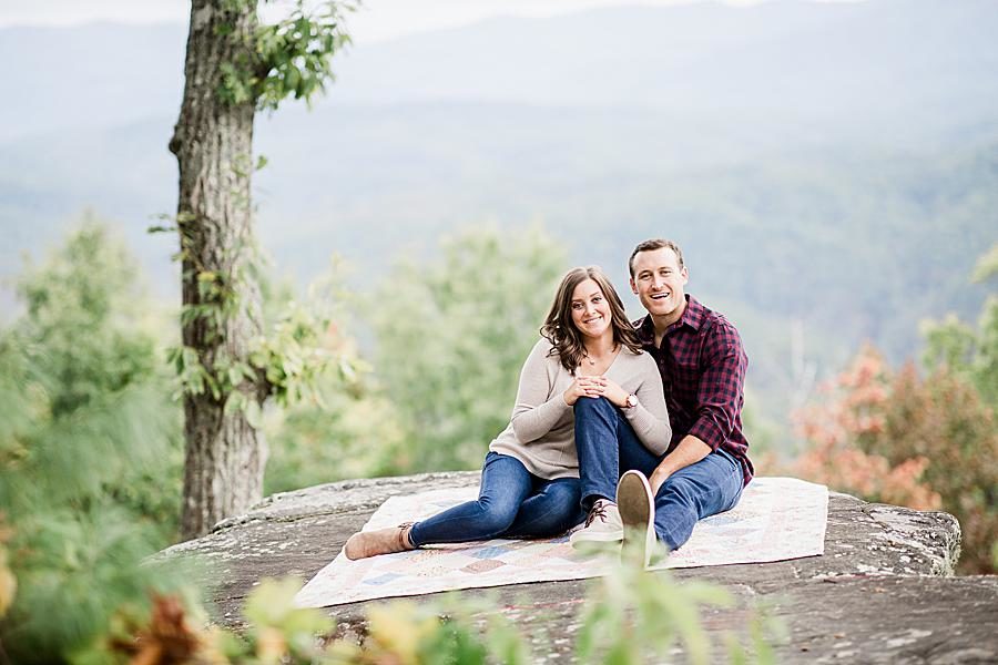 Happy couple at this Eagle Rock engagement by Knoxville Wedding Photographer, Amanda May Photos.