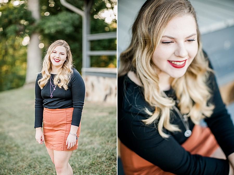 Blonde curls at this Estate of Grace senior session by Knoxville Wedding Photographer, Amanda May Photos.