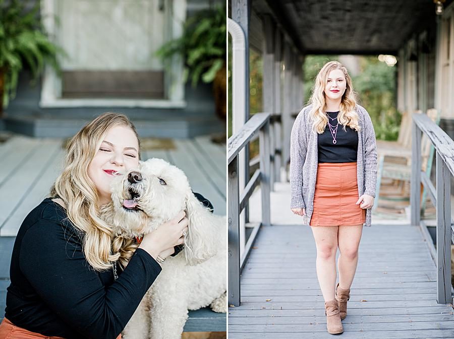 Family dog at this Estate of Grace senior session by Knoxville Wedding Photographer, Amanda May Photos.