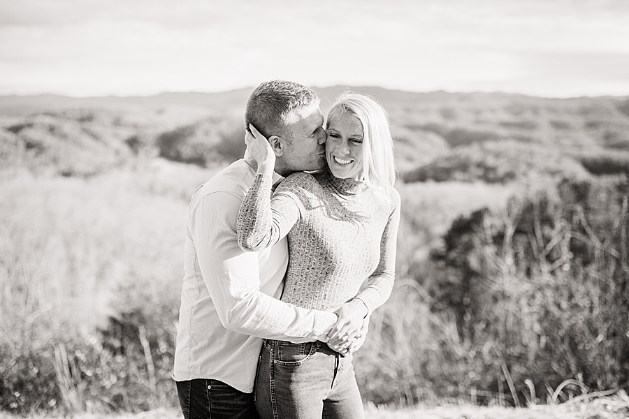 black and white photo at foothills parkway engagement