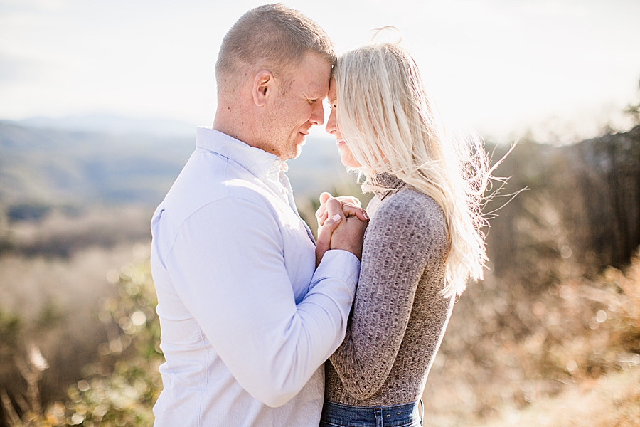 hands intertwined at foothills parkway engagement