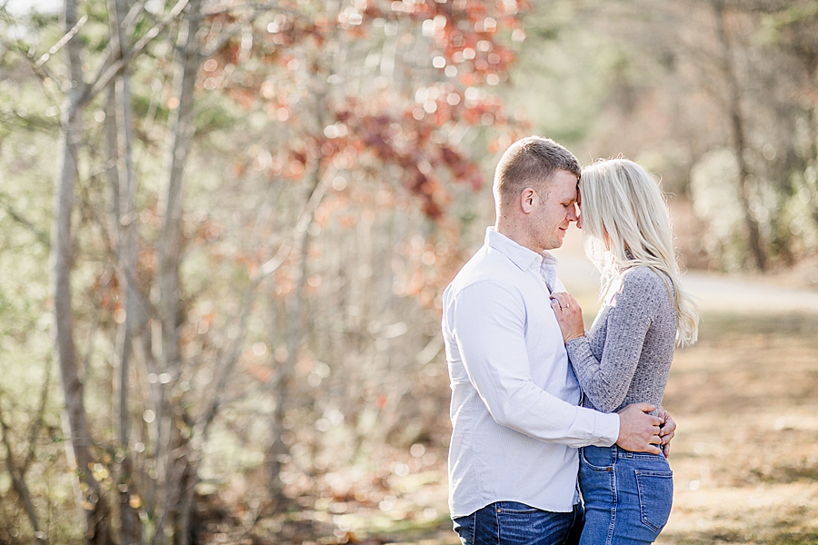 snuggling at foothills parkway engagement