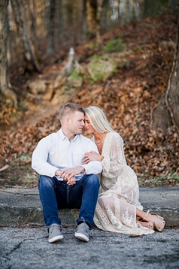 sitting together at foothills parkway engagement