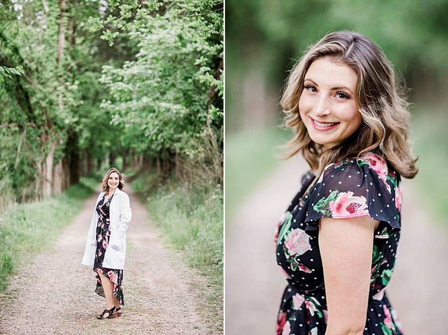 Gravel path at this Forks of the River Senior session by Knoxville Wedding Photographer, Amanda May Photos.