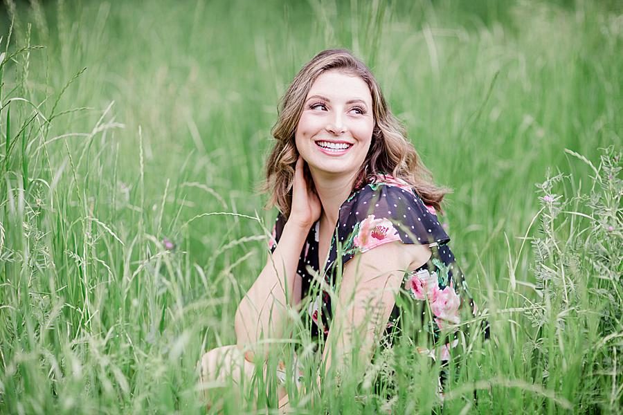 Wild grass at this Forks of the River Senior session by Knoxville Wedding Photographer, Amanda May Photos.