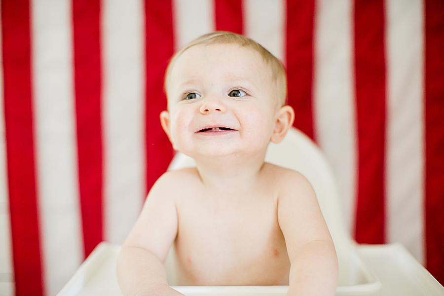 baby in front of american flag