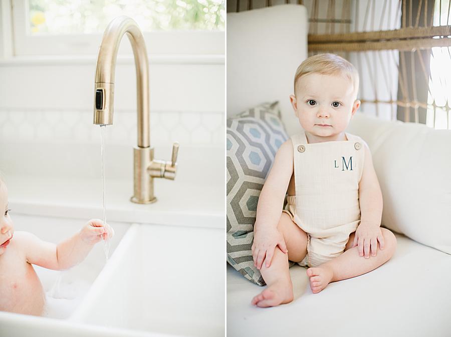 baby in farmhouse sink at fountain city 1