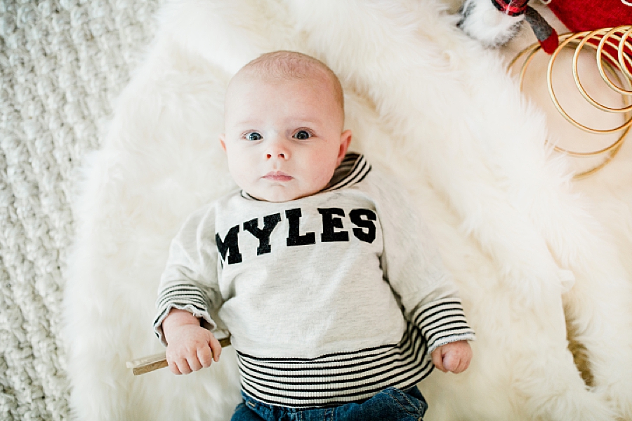 personalized sweatshirt at fountain city 3 month session