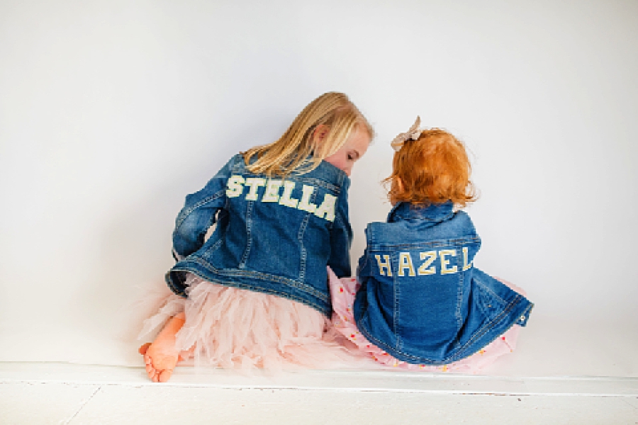 personalized denim jackets at girl party