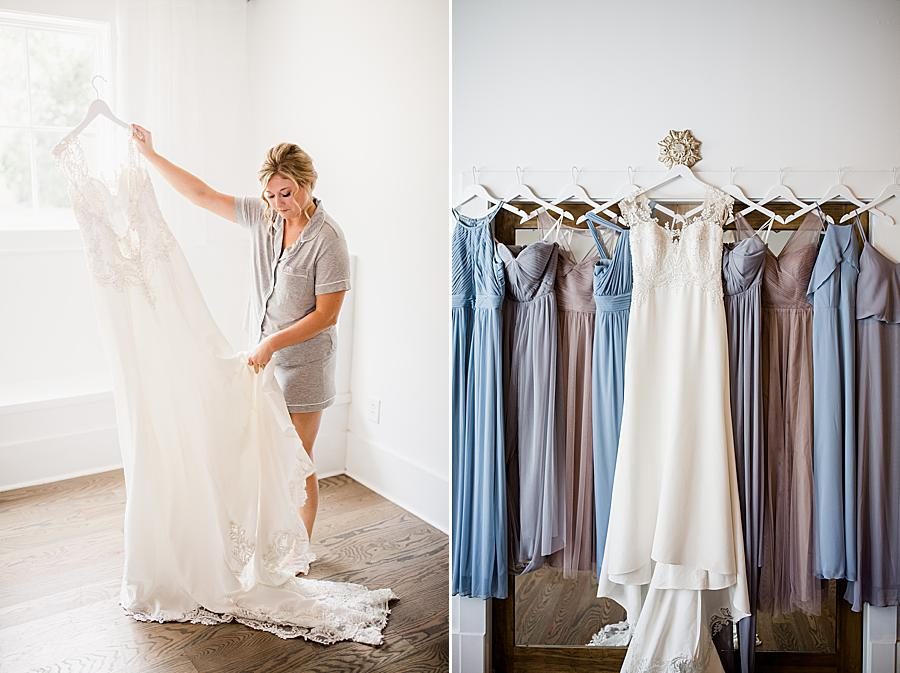 Wedding dress at this Graystone Quarry wedding by Knoxville Wedding Photographer, Amanda May Photos.