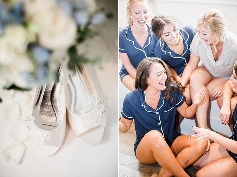 Bridal shoes at this Graystone Quarry wedding by Knoxville Wedding Photographer, Amanda May Photos.