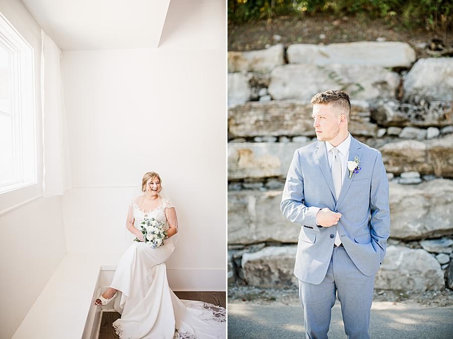 Window lighting at this Graystone Quarry wedding by Knoxville Wedding Photographer, Amanda May Photos.