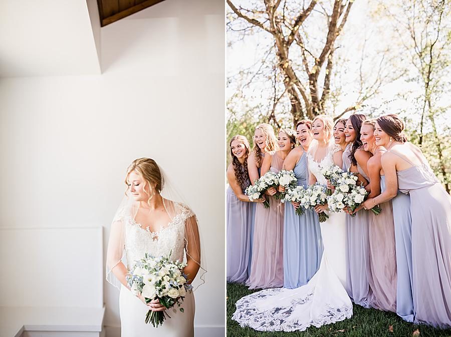 Bridal train at this Graystone Quarry wedding by Knoxville Wedding Photographer, Amanda May Photos.