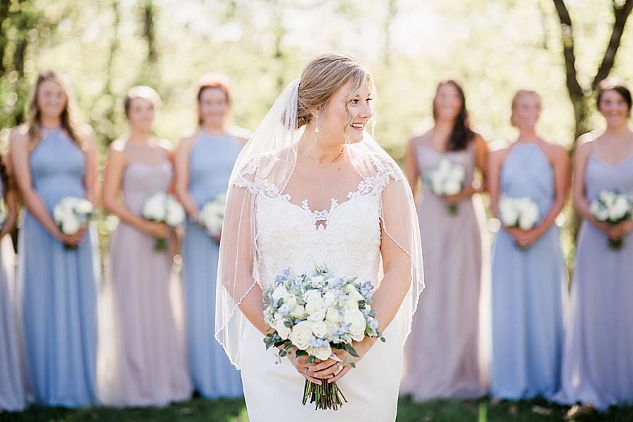 Holding the bouquet at this Graystone Quarry wedding by Knoxville Wedding Photographer, Amanda May Photos.