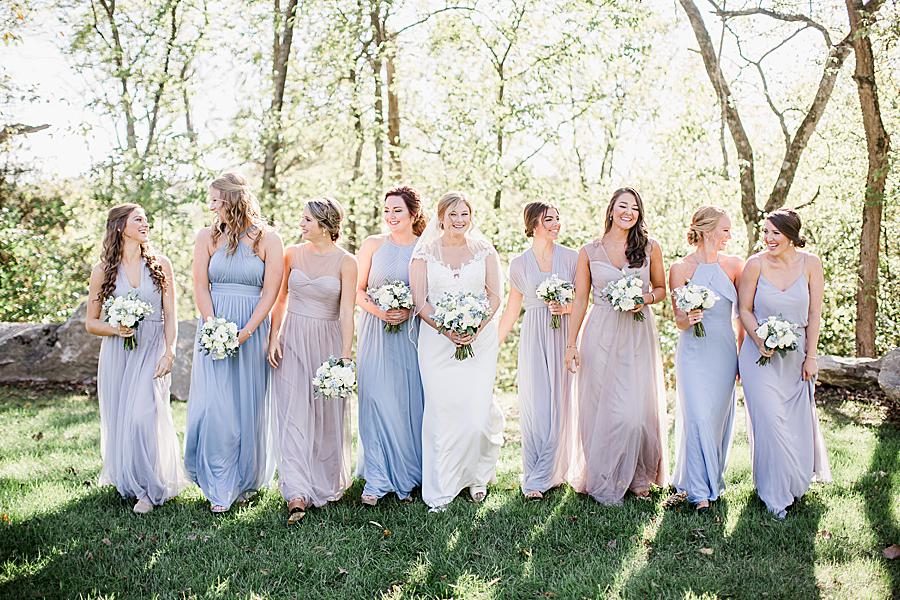 Walking at this Graystone Quarry wedding by Knoxville Wedding Photographer, Amanda May Photos.