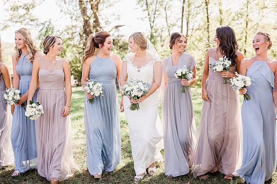 Pretty dresses at this Graystone Quarry wedding by Knoxville Wedding Photographer, Amanda May Photos.