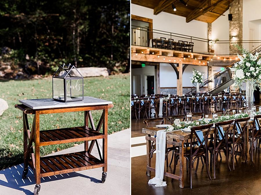 Reception setup at this Graystone Quarry wedding by Knoxville Wedding Photographer, Amanda May Photos.