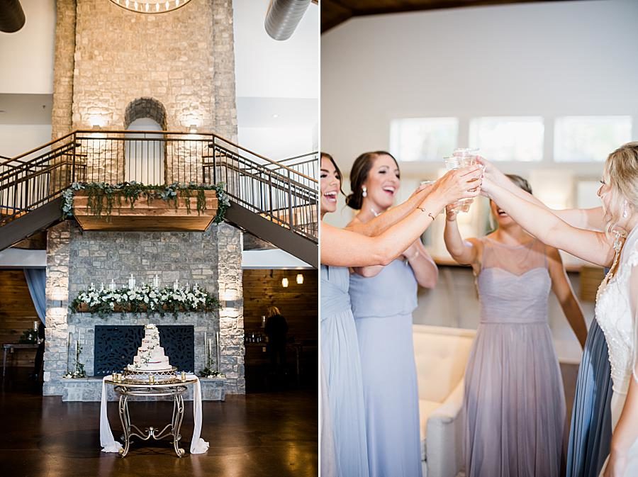 Cheers at this Graystone Quarry wedding by Knoxville Wedding Photographer, Amanda May Photos.