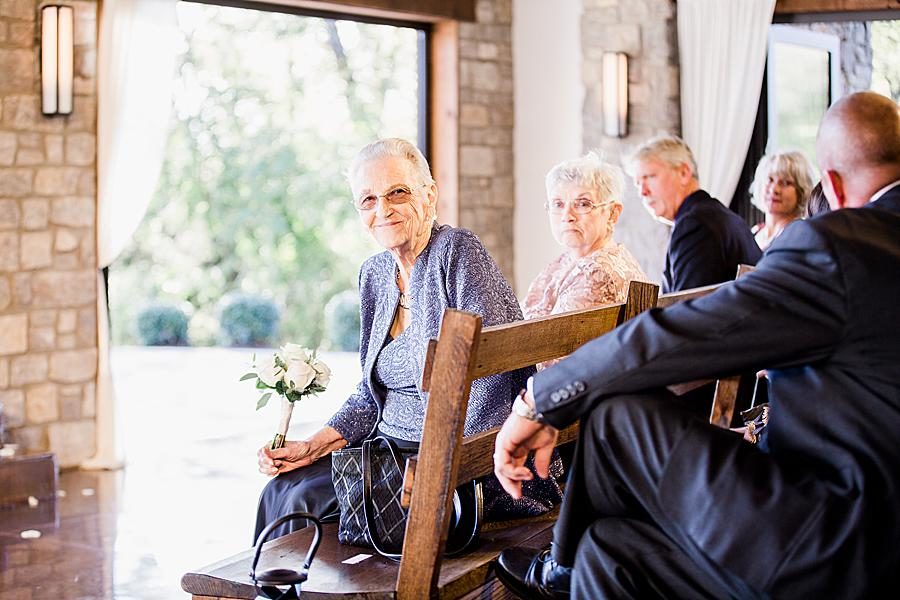 Grandfather at ceremony at this Graystone Quarry wedding by Knoxville Wedding Photographer, Amanda May Photos.