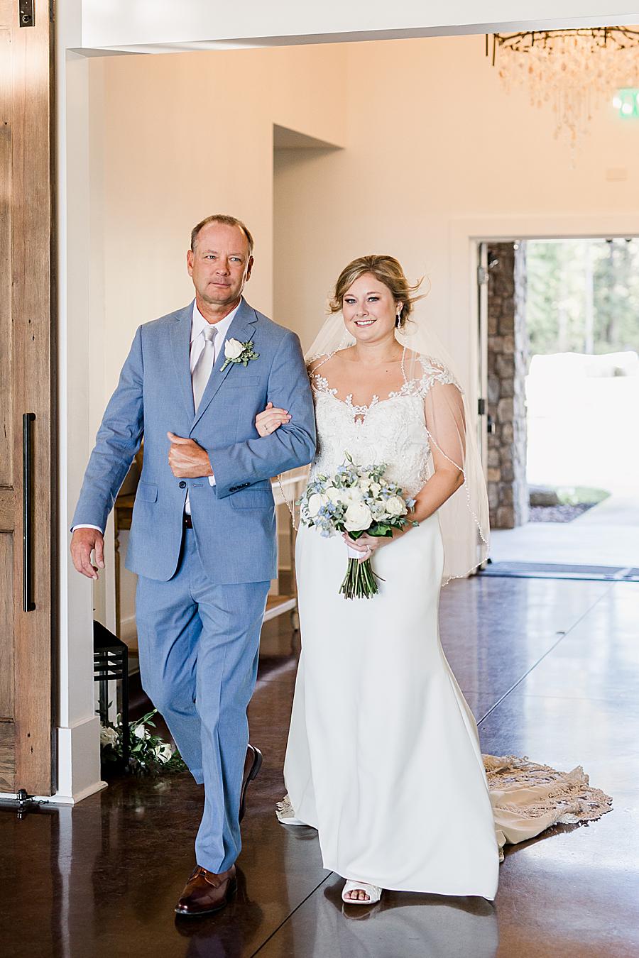 Walking down the aisle at this Graystone Quarry wedding by Knoxville Wedding Photographer, Amanda May Photos.