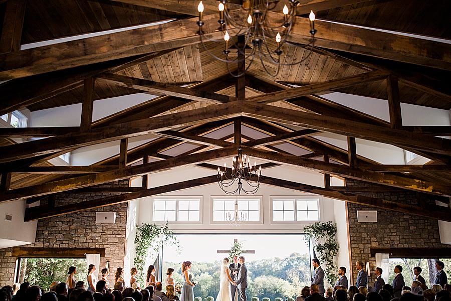 Center aisle at this Graystone Quarry wedding by Knoxville Wedding Photographer, Amanda May Photos.