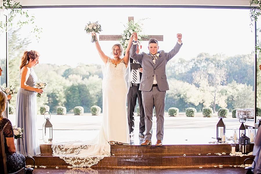 Just married at this Graystone Quarry wedding by Knoxville Wedding Photographer, Amanda May Photos.