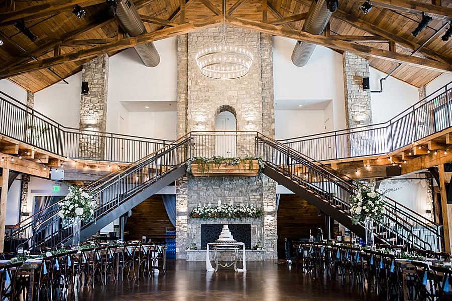 Grand staircase at this Graystone Quarry wedding by Knoxville Wedding Photographer, Amanda May Photos.