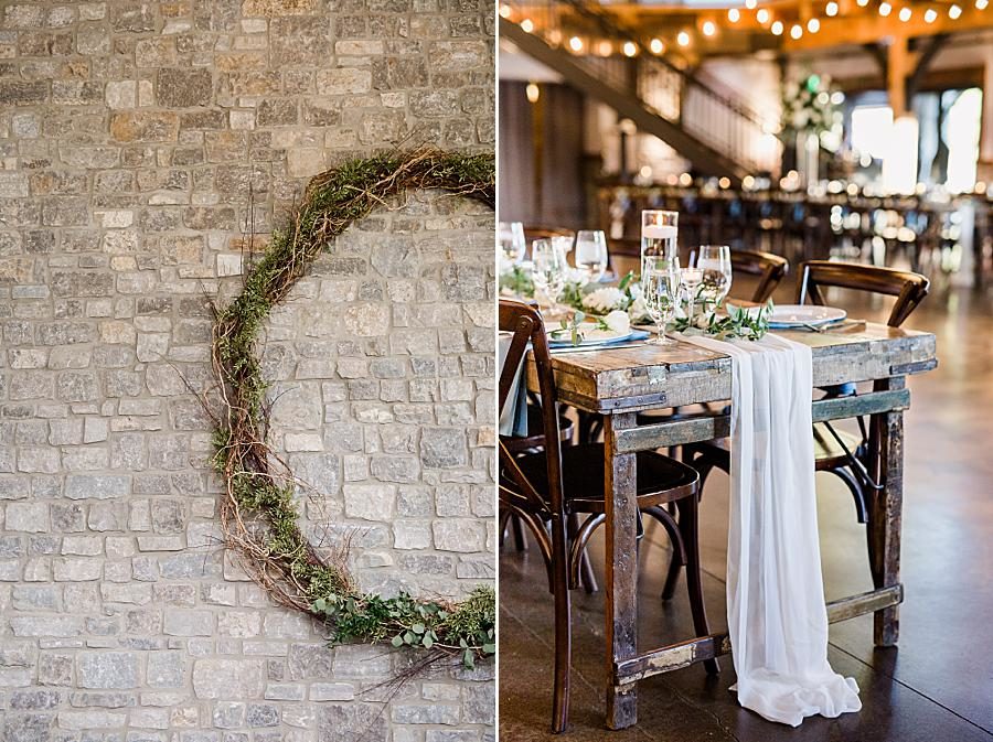 Fall wreath at this Graystone Quarry wedding by Knoxville Wedding Photographer, Amanda May Photos.