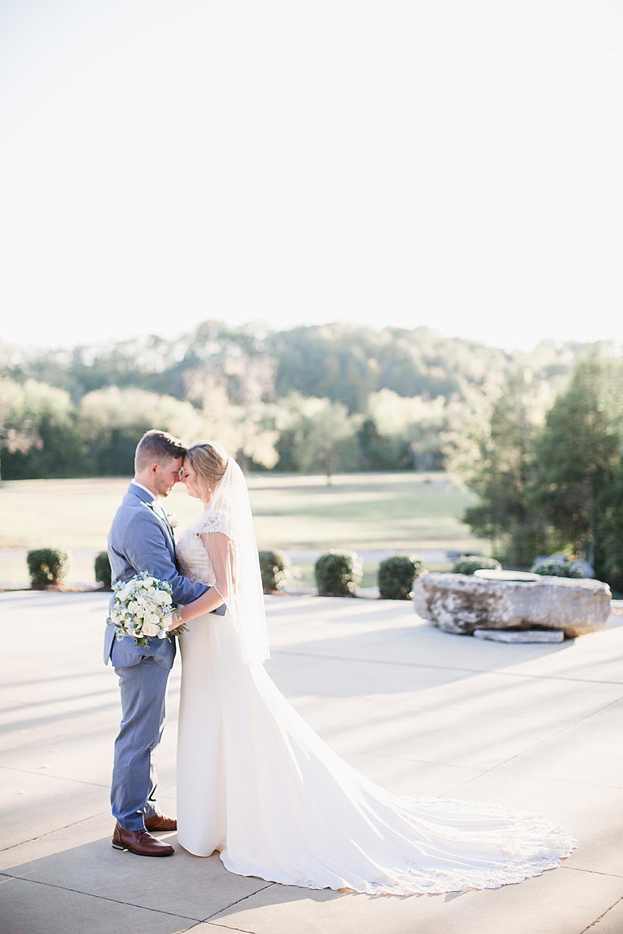 Foreheads together at this Graystone Quarry wedding by Knoxville Wedding Photographer, Amanda May Photos.