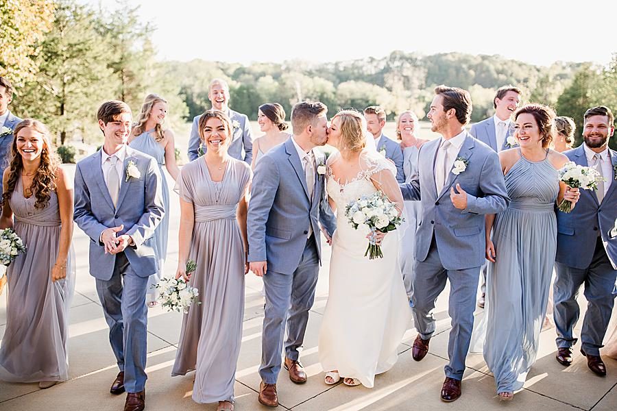 Kiss at this Graystone Quarry wedding by Knoxville Wedding Photographer, Amanda May Photos.