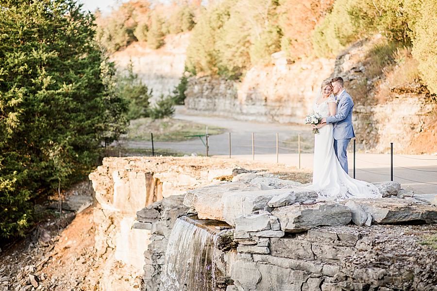 Rock wall at this Graystone Quarry wedding by Knoxville Wedding Photographer, Amanda May Photos.