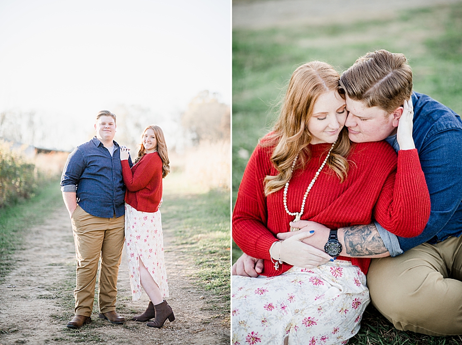 snuggling at heartland meadows engagement