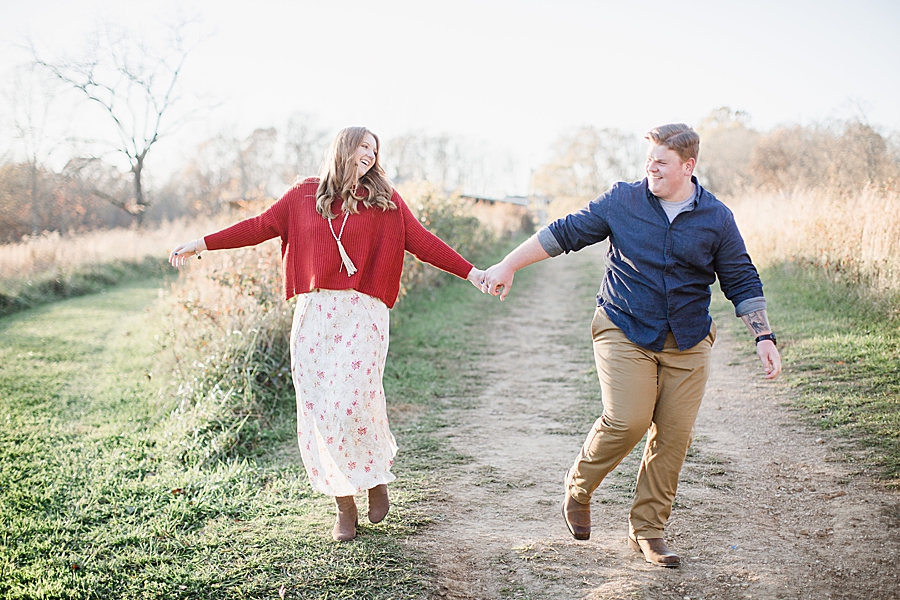silly walking at heartland meadows engagement